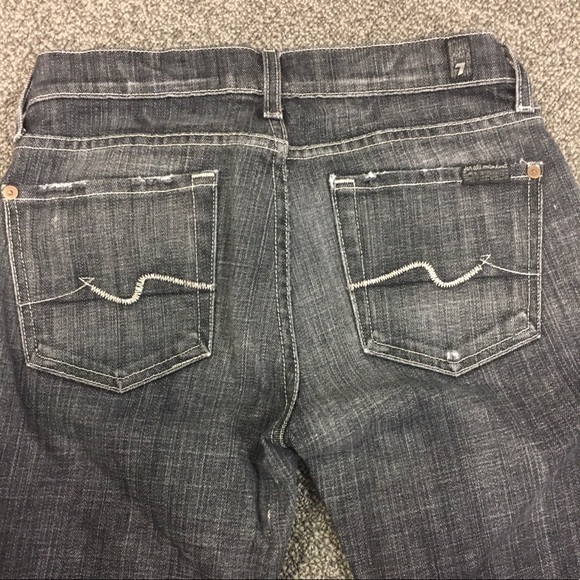 7 For All Mankind Black Grey Bootcut Jeans Denim - Picture 4 of 10